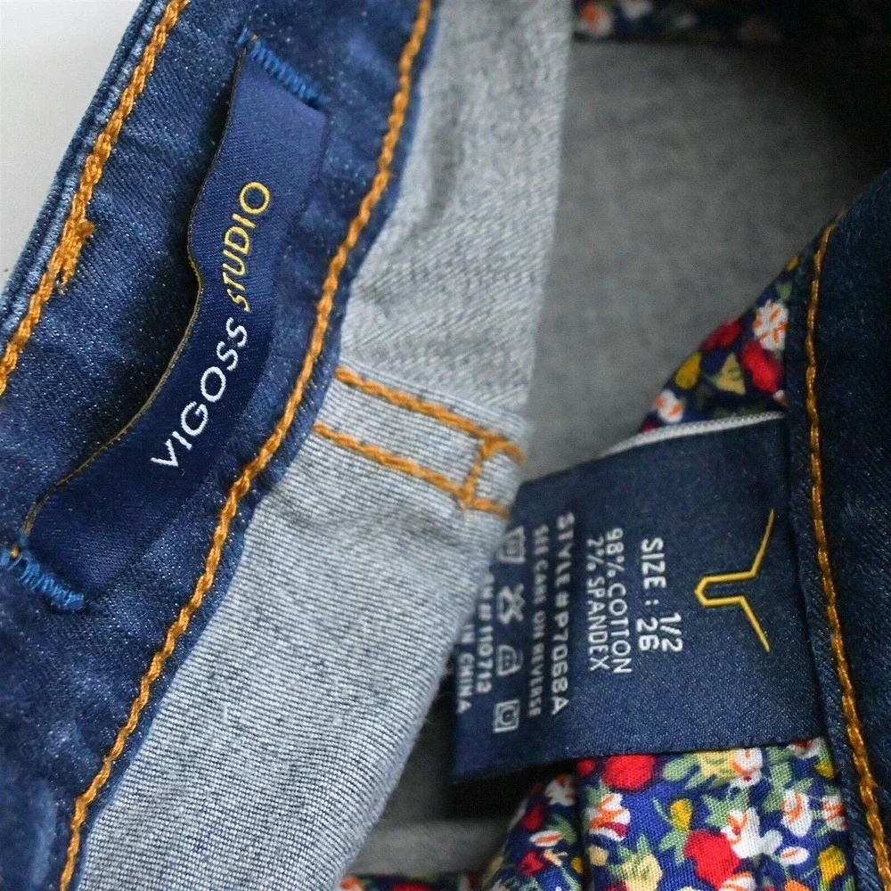 Vigoss 1/2 Jagger Super Skinny Dark‎ Wash Stretch Denim Jeans